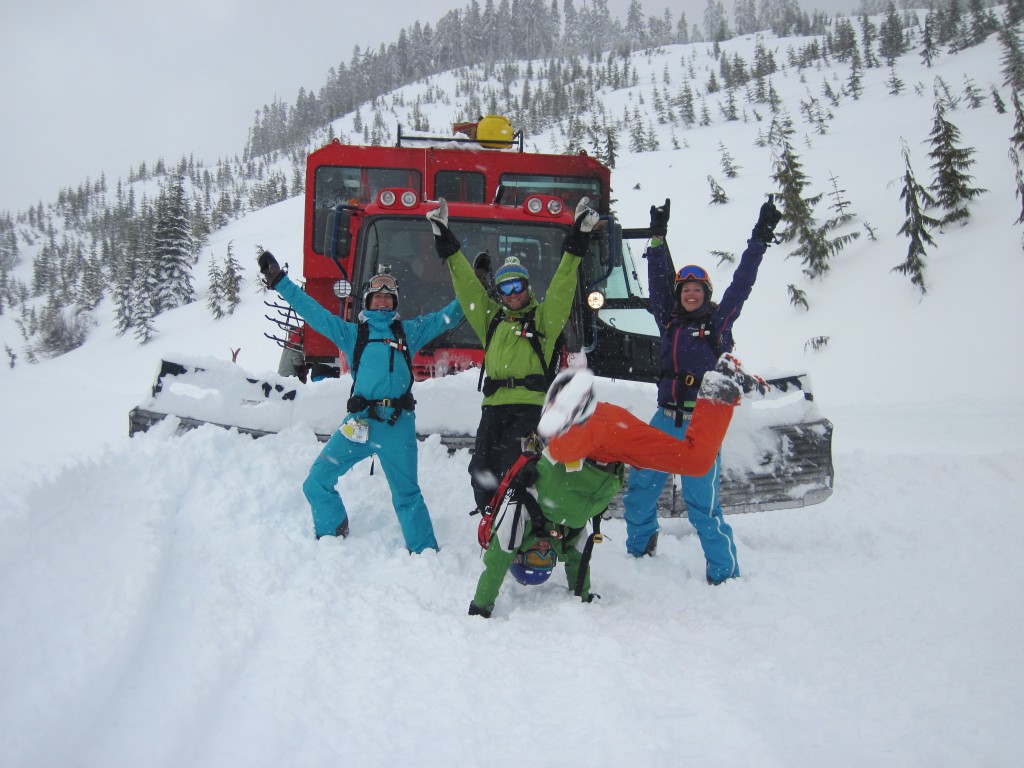 Team Holland and a Snowcat